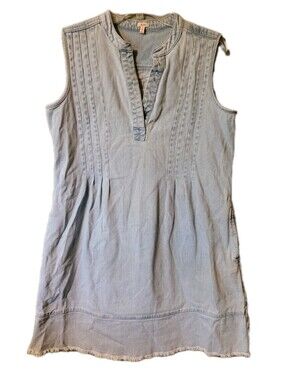 Reba Blue Jean Sleeveless Denim Midi Dress Womens Medium Tomato Girl